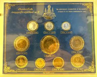 EAT227 - Vintage Commemorative 50th Anniversary Rama IX Set Thailand Coins