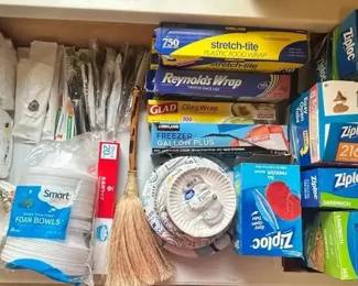 EAT127 - Huge Lot of Paper Goods and Ziploc Bags