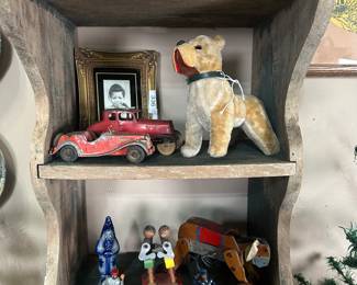 Antique Toys, Painted Country Shelf.