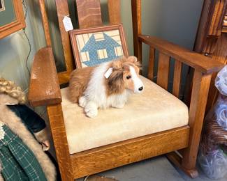 Mission Style Oak Rocking Chair.  Has been refurbished. Excellent condition and comfortable.