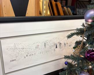 Drawing of Winter Olympics in Salt Lake City Utah