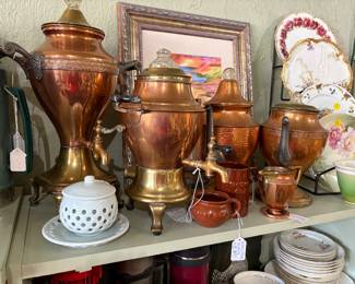 Copper Vintage Coffee and Tea Pots and servers
