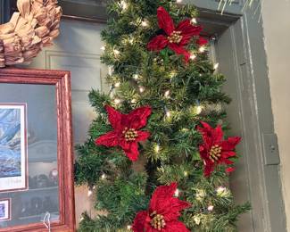 Wall Tree with Vintage poinsettia clips
