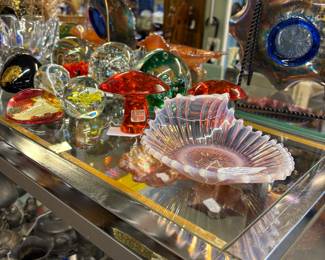 Fostoria Heirloom Pink Opalescent Dish.