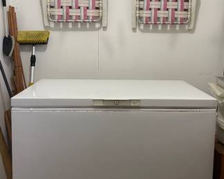 CHEST FREEZER, VINTAGE LAWN CHAIRS