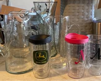 GLASS PITCHERS, TERVIS’