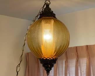 MCM AMBER GLOBE SWAG GLASS