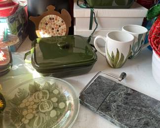 CASSEROLE DISHES, MARBLE CHEESE TRAY