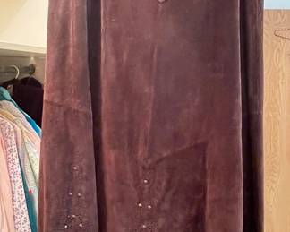 VINTAGE COLDWATER CREEK LEATHER SKIRT-SIZE LARGE