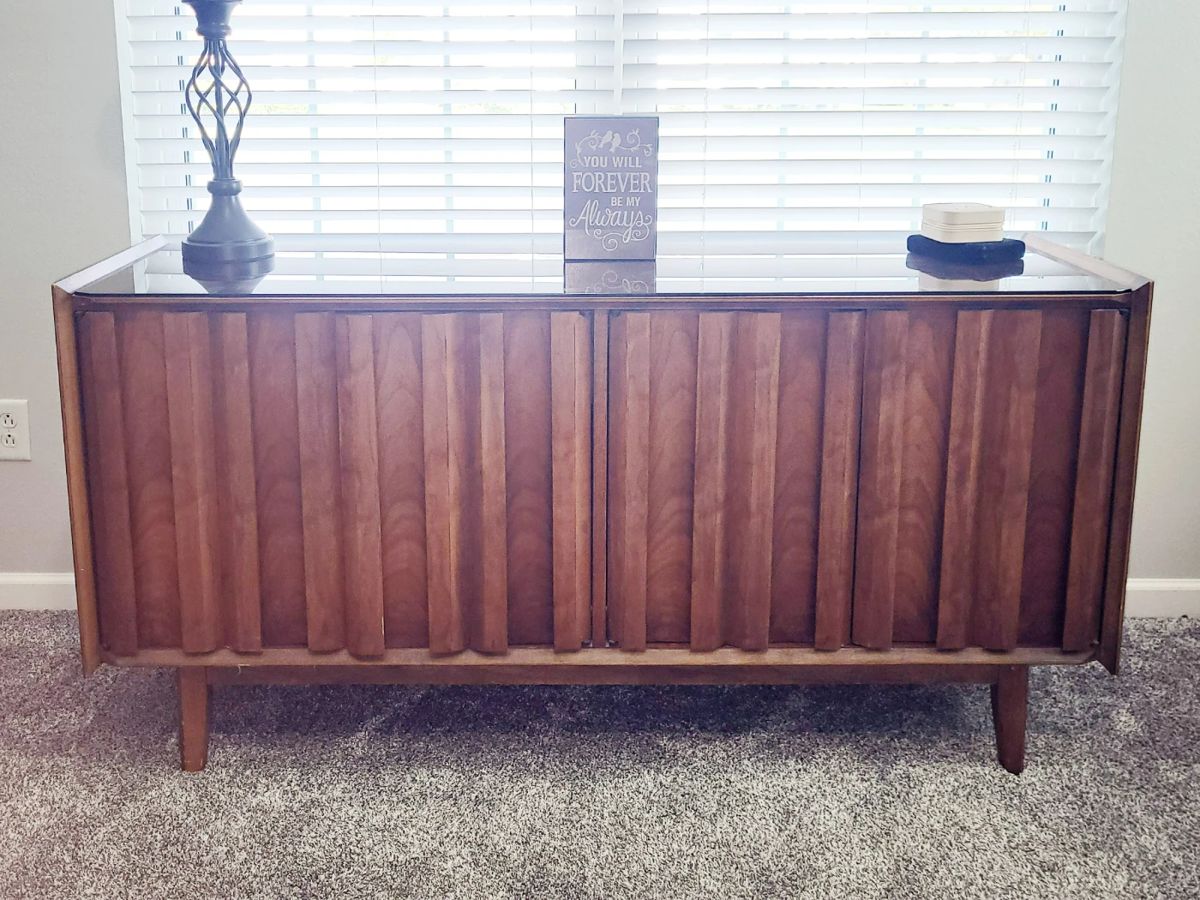 1965 Lane Sideboard / Buffet / Dresser in excellent condition with tags still attached and a custom fit glass top. $2,000 Firm.