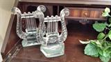 GLASS BOOKENDS...