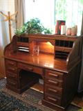 WONDERFUL ROLL-TOP DESK W LIGHT....