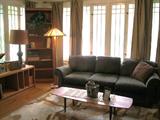 GREEN SOFA/FUTON....MID CENTURY COFFEE TABLE....