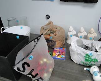Bags of holiday decor