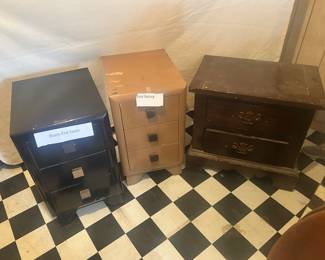 End tables and brown night stand