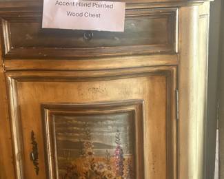 Accent hand painted wood chest