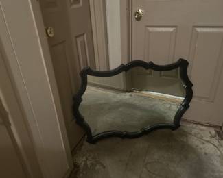 Antique brown framed mirror