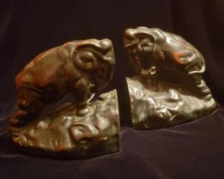 Art & Crafts Bronze Elephant Bookends