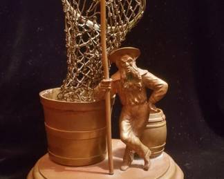 Late 19th. C. Brass Fisherman from the Estate of Ms. Barbara Rush