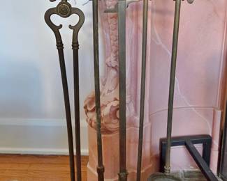 Vintage Brass Fire Tools