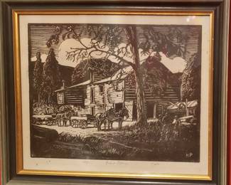 "Work Horse" Orig. Woodcut by Herbert Pullinger, Listed