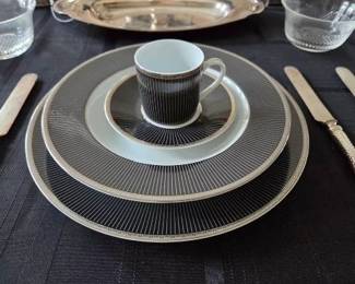 Large Christofle "Metropolis" Dinner Service for 12