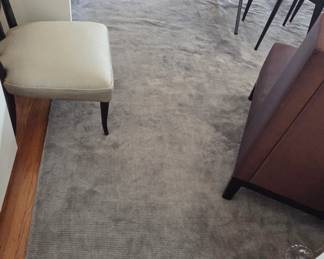 Soft Grey Ribbed Rug, 12'8" x 12' 6"