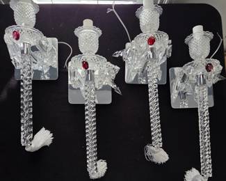 4 Baccarat "Torch" Crystal Sconces