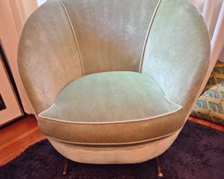 Pair of Pale Green Tub Chairs probably by Ico & Luisa Parisi