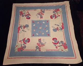 Vintage black Memorabillia Table Cloth