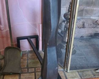 Pair, Bronze Brutalist Andirons by Garouste & Bonetti