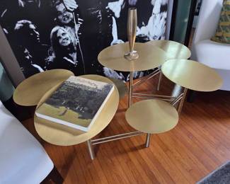 "Pebble" Coffee Table by Nada Debs, signed. (Modular Arms swing into different positions)