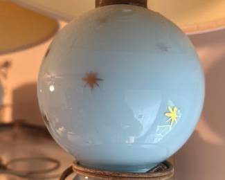 MCM starburst matching lamps baby blue and gold