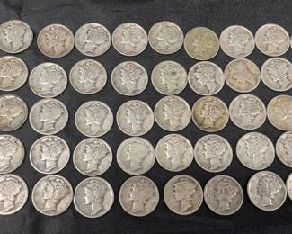 50 Mercury dimes