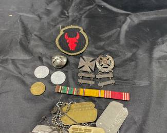 Sterling silver, American medals and dog tags