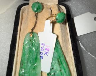 18k jade earrings