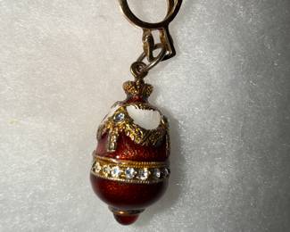 14k Faberget like egg pendant