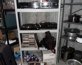 CDs & vintage electronics including record player