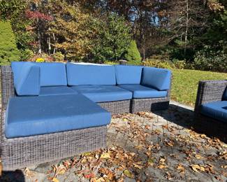 Outdoor sectional with cushions - two matching chairs in addition