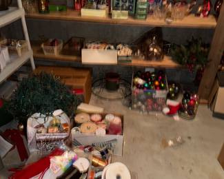 Decor for all seasons, gifts, candles, lots of ribbon, fake flowers, etc.