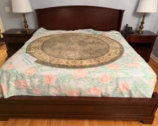 Bedroom set with large mirror, lamps, area rug, sold together or separately