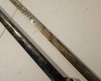 1909 named Masonic knights templar sword