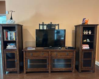 Pottery Barn Console and Bookshelves 