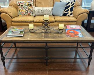 Pottery Barn Metal and Wood Coffee Table