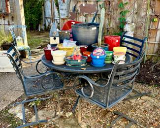 Patio furniture, pots, gardening.