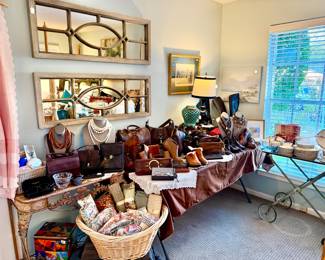 We ran out of room!  More shoes, handbags, costume jewelry, fabric.  Shoes Sizes 6-7.5: Michael Kors, Tory Burch, Ralph Lauren, Dolce Vita, Cole Haan, Steve Madden, Tom’s, Nike, New Balance, Franco Sarto, Born, On Cloud, and more great shoes!