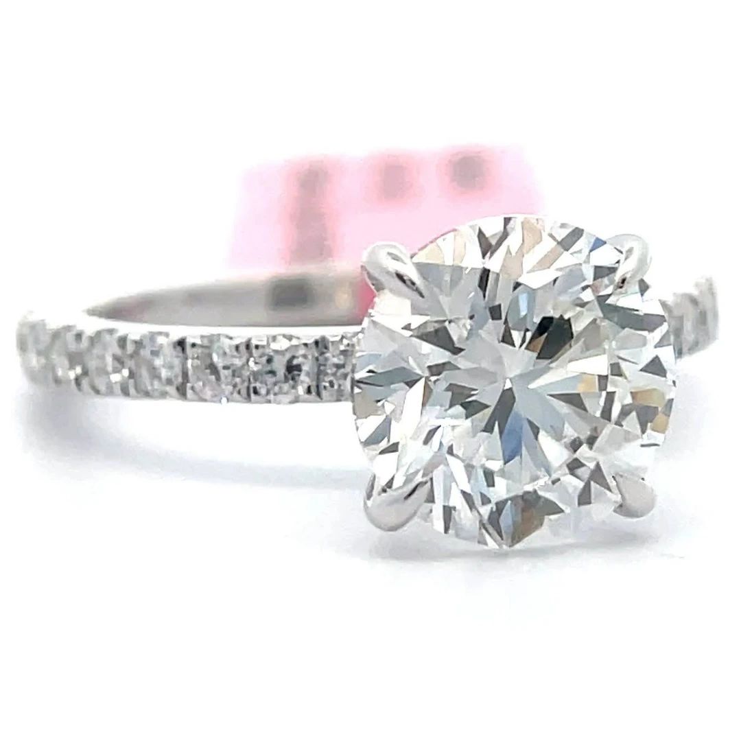 NEW! 3.50 Carat Diamond Pavé Ring in 14k White Gold