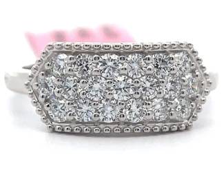 0.76 Carat Diamond Pavé Geometric Ring