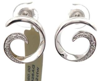 Artistic Coiled Pavé Diamond Swirl Earrings