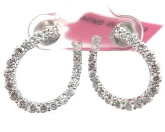 1.76 Carat Diamond Front-Facing Open Hoop Earrings